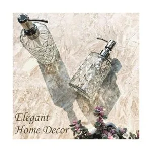 JASAI Diamond Design Dispensador de jabón de vidrio de 12