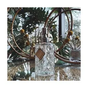 JASAI Diamond Design Dispensador de jabón de vidrio de 12