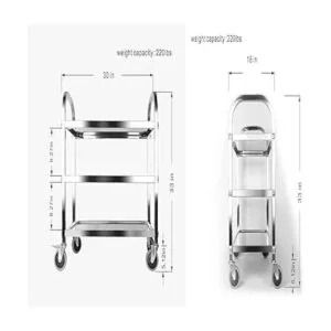 Nisorpa Carrito utilitario de acero inoxidable de 3_2
