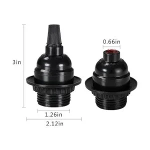 Aplstar Enchufes de luz negros E26E27 portalámparas_2