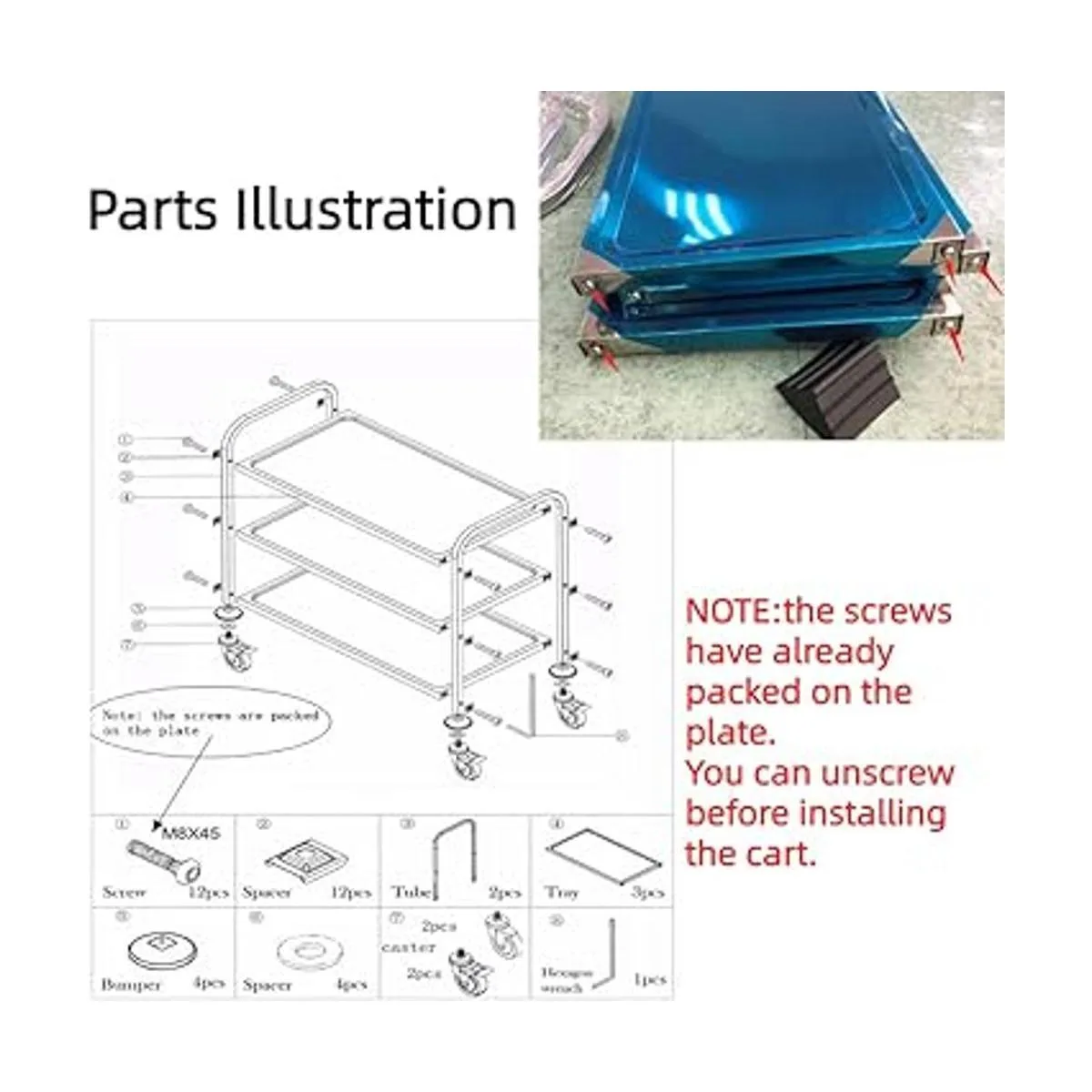 Nisorpa Carrito utilitario de acero inoxidable de 3_3