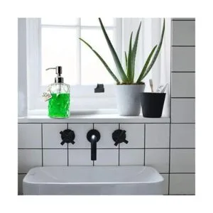 JASAI Diamond Design Dispensador de jabón de vidrio de 12