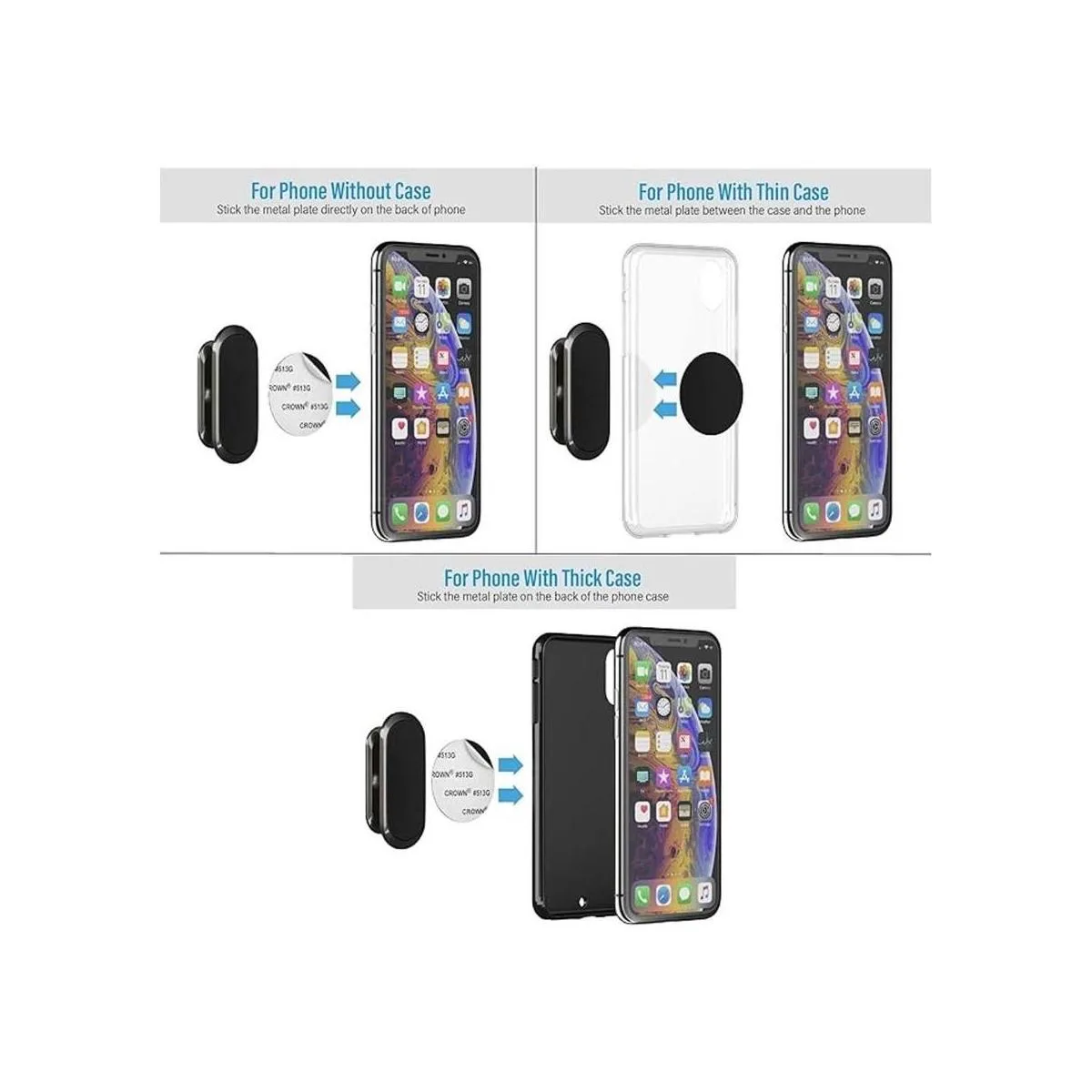 Paquete de 2 soportes magnéticos de aleación de zinc para