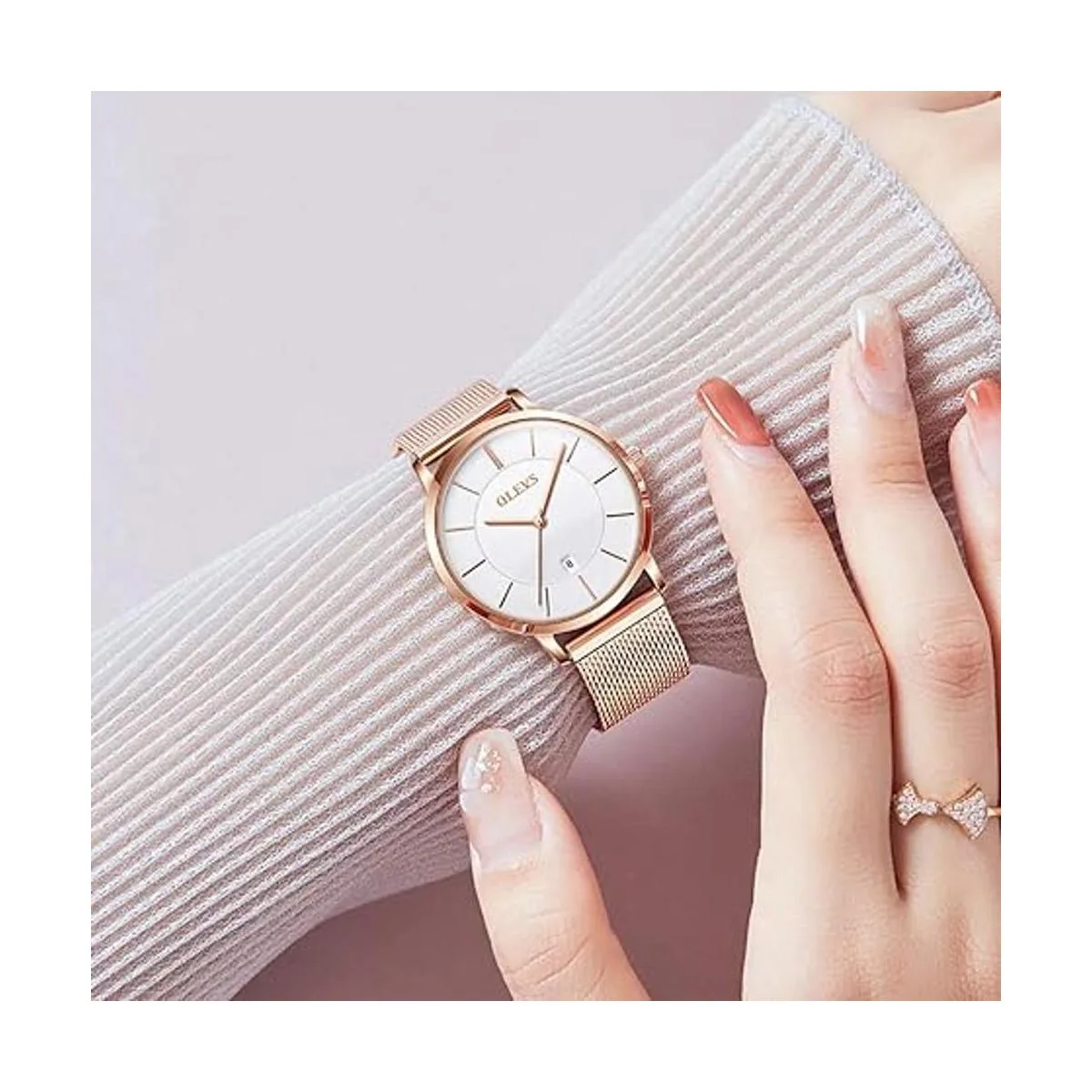 OLEVS Reloj para mujer reloj de vestir ultrafino de cara_2