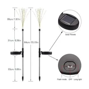 Luces solares de fuegos artificiales paquete de 2 luces