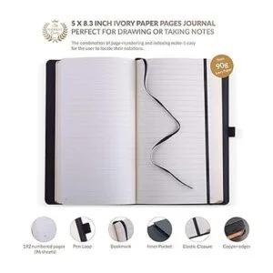 Diario de escritura exclusivo unisex hecho a mano en_3