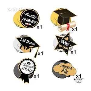 Decoraciones de fiesta de graduación en negro y dorado_5