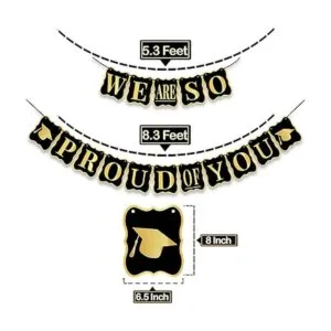 Decoraciones de fiesta de graduación en negro y dorado_4
