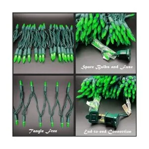 Luces LED de Navidad facetadas verdes de 200 unidades 2_5