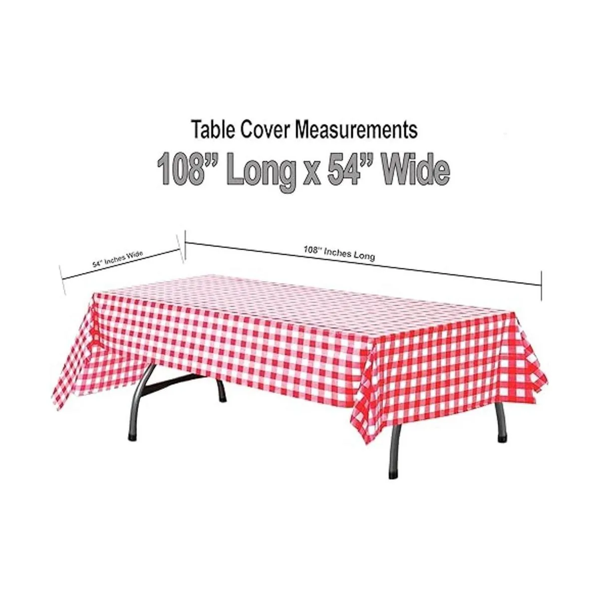Mantel de plástico a cuadros 6 unidades 54 pulgadas de_2