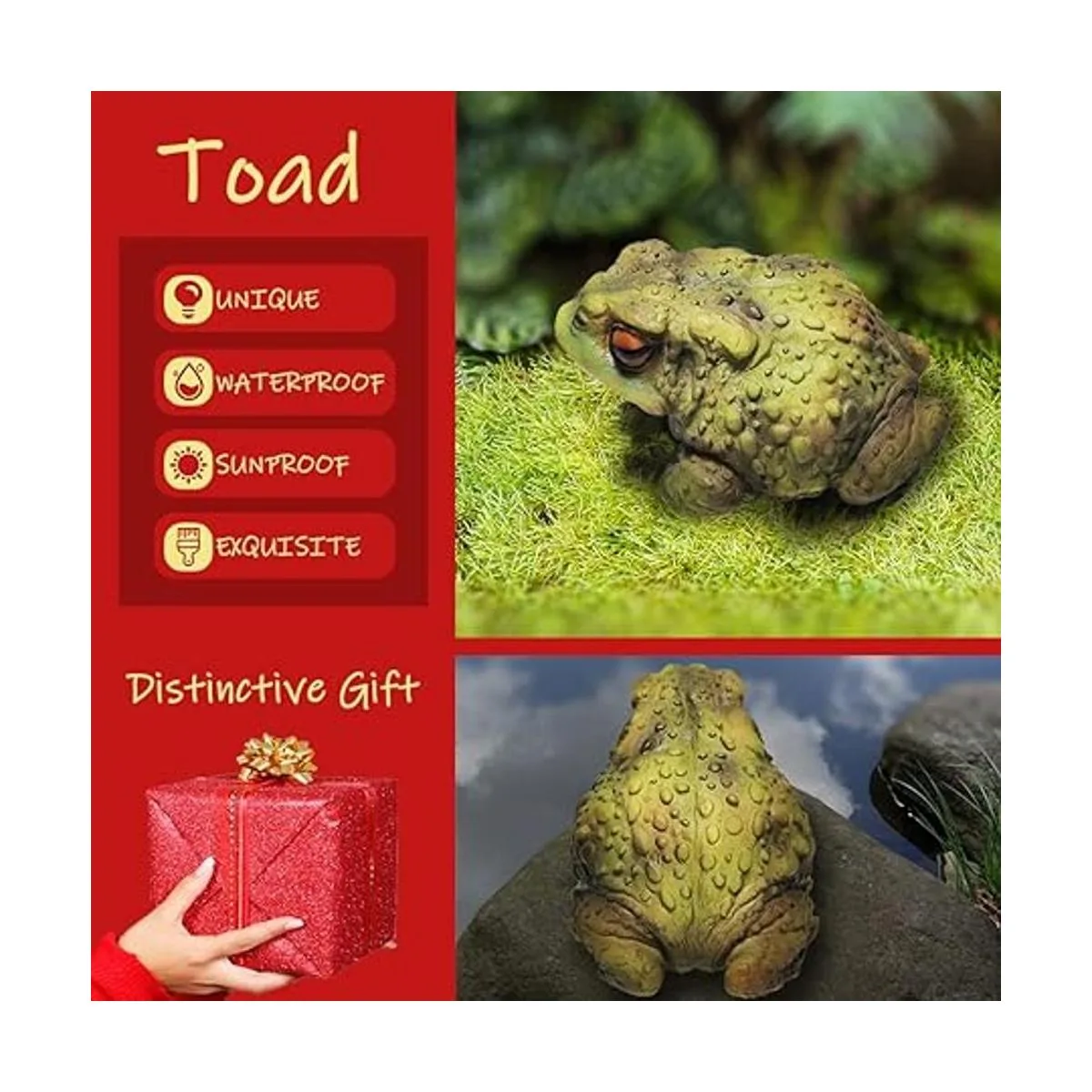 Sunthus Esculturas de sapo de rana estatuas de jardín_2