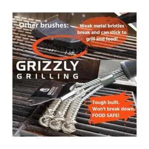 Grizzly Grilling Cepillo para parrilla y raspador