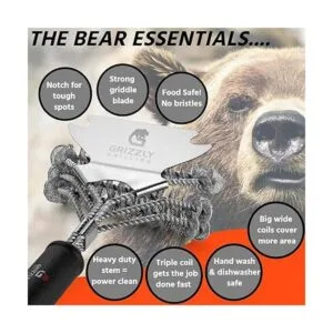 Grizzly Grilling Cepillo para parrilla y raspador