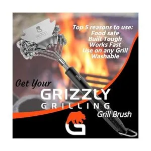 Grizzly Grilling Cepillo para parrilla y raspador