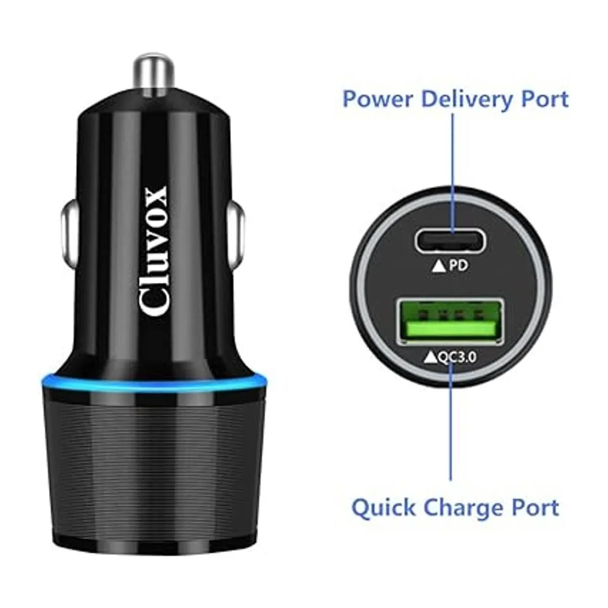 Cargador rápido de coche tipo C compatible con Google_3
