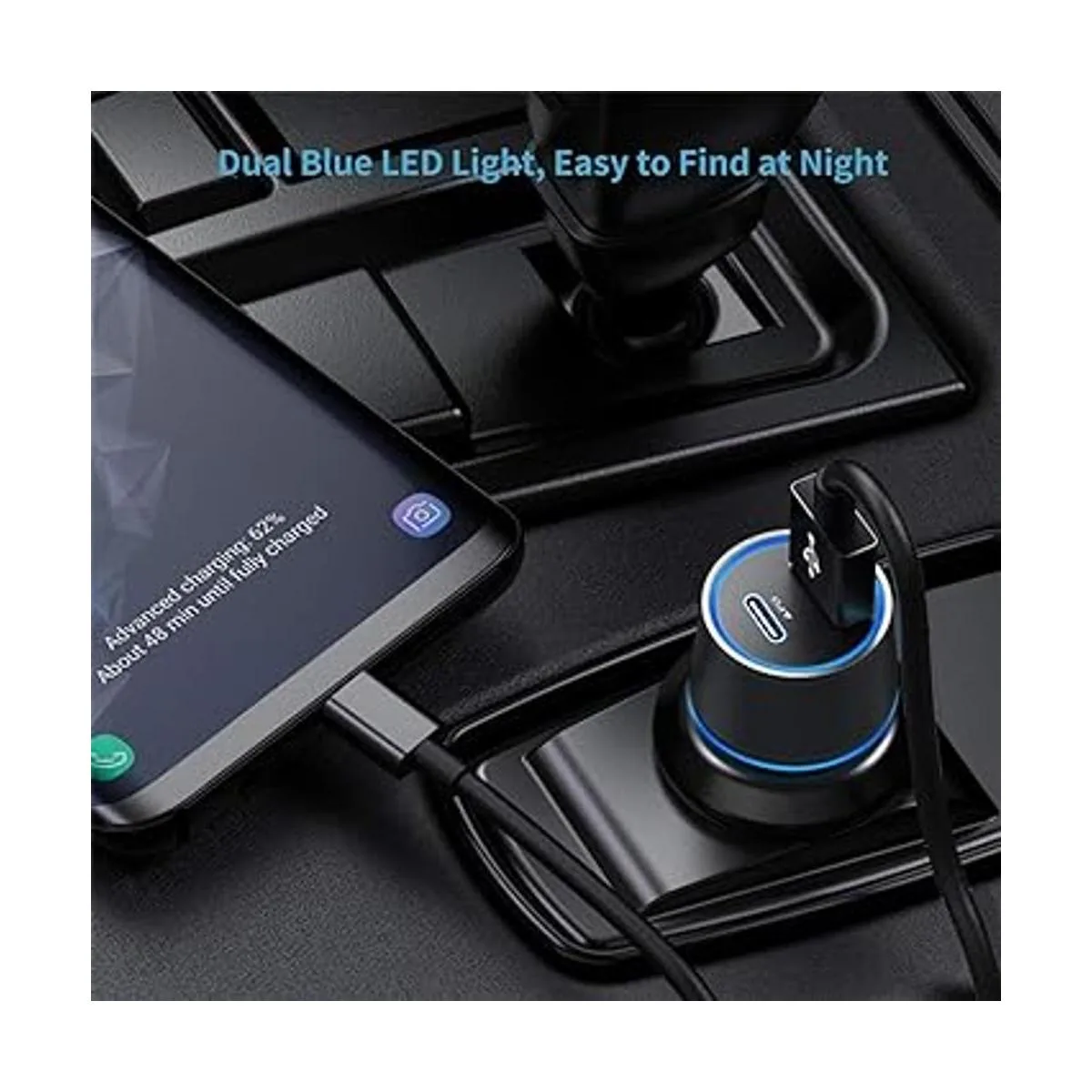 Cargador rápido de coche tipo C compatible con Google_5