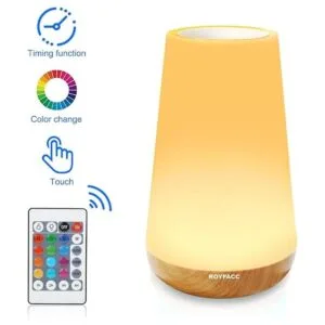 ROYFACC Lámpara LED de noche táctil lámpara de mesa de