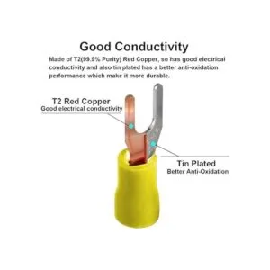 MILAPEAK Juego de 100 conectores de cable de horquilla_3