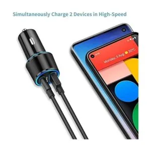 Cargador rápido de coche tipo C compatible con Google_4