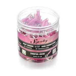 Conectores de anillos con termorretráctiles rojos 2218 AWG