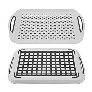 Ahyuan Estante plegable para secar platos con bandeja para