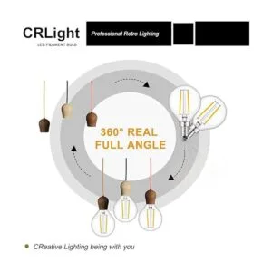 CRLight Candelabra Bombilla LED tipo globo equivalente a_2