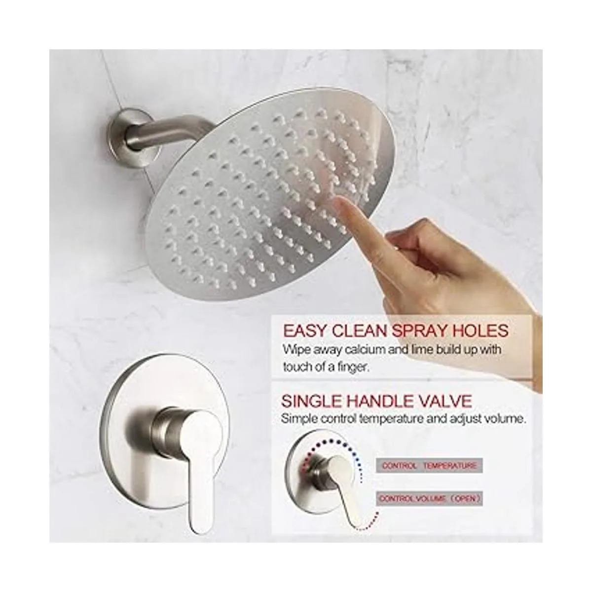 Juego de grifo de ducha de níquel cepillado mezclador de_3