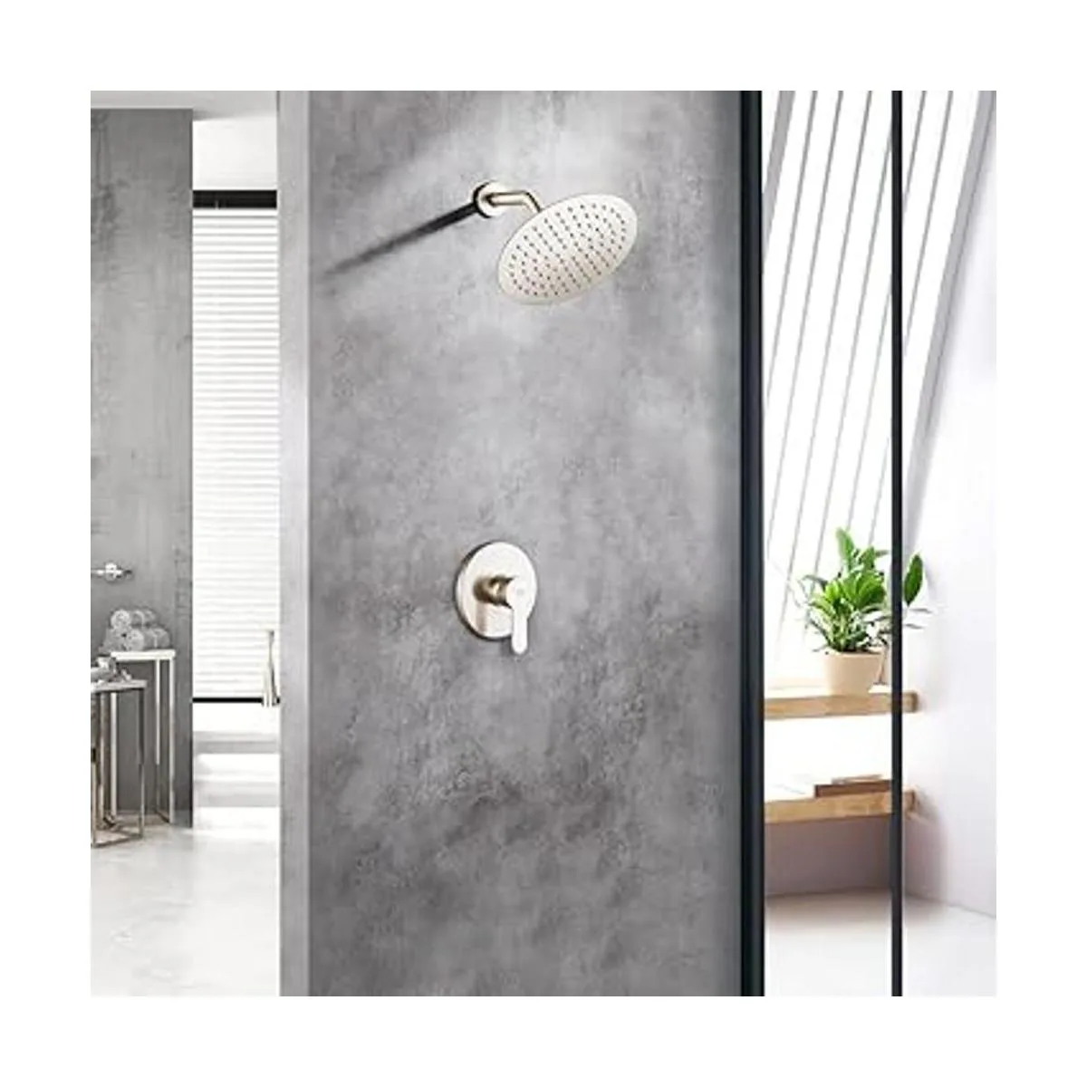 Juego de grifo de ducha de níquel cepillado mezclador de_2