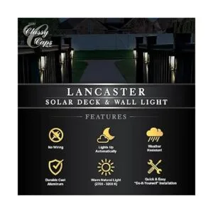 Lancaster Luz de pared y cubierta de aluminio negro_5
