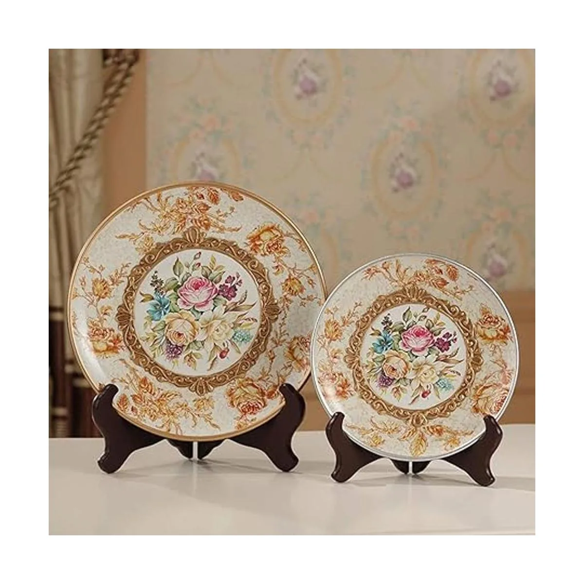 Onwon Soporte de exhibición plegable con acabado de caoba_2