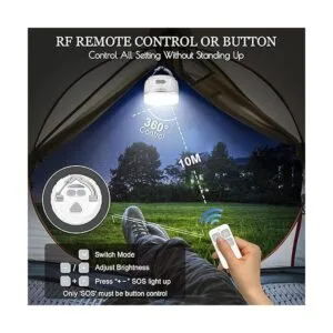 Linterna de camping recargable 5 modos de luz batería de