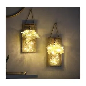 Luces de pared Mason Jar con control remoto decoración_4