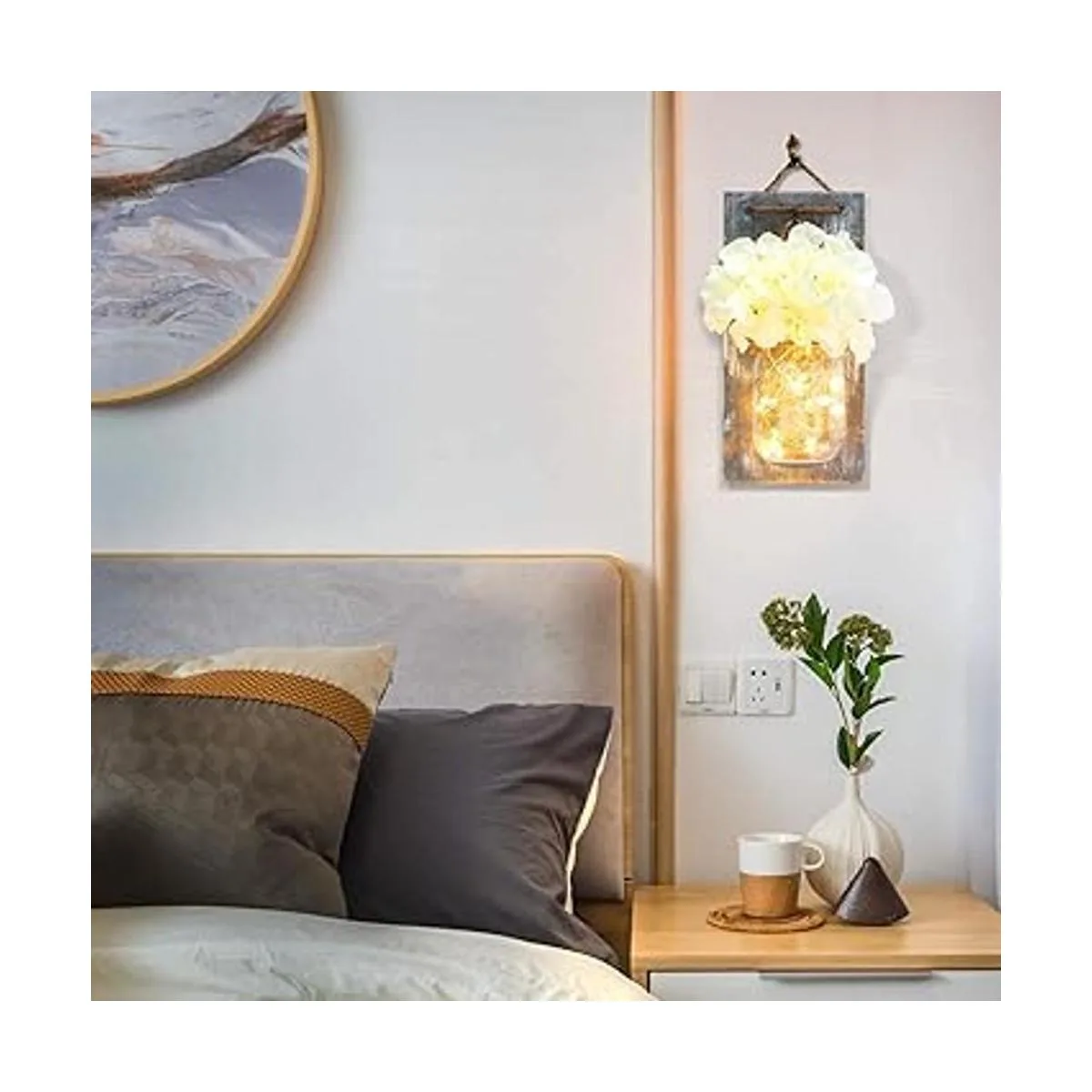Luces de pared Mason Jar con control remoto decoración_2