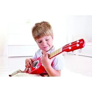 Hape Ukelele de juguete de madera para niños multicolor_3