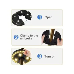 OYOCO Luz blanca cálida para sombrilla de patio 3 modos_2