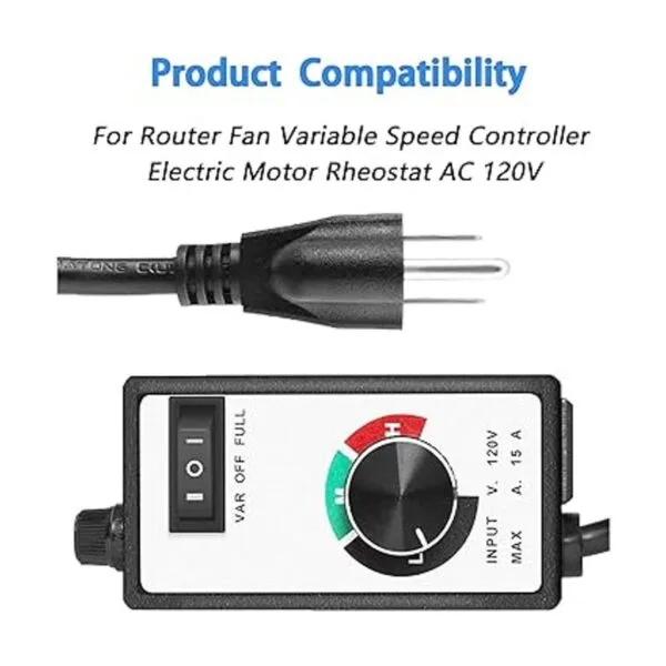 Para Router Fan Controlador de Velocidad Variable Motor_4