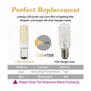 Lamsky Ba15d Bombilla LED de 75 W base de bayoneta de_3
