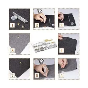 Selizo 480 juegos de 4 colores 3 tamaños de remaches de