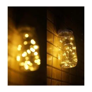 Tarro de cristal solar con 30 luces LED de hada_4