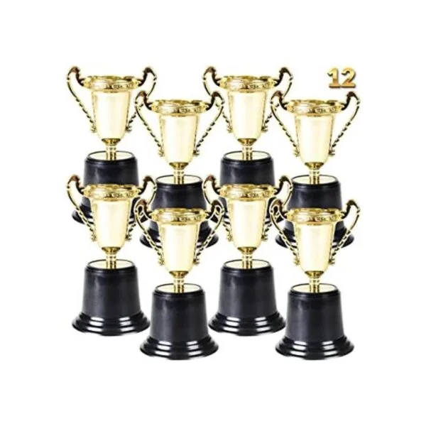 Bedwina Trofeos de plástico dorados 12 unidades 5.0 in_1