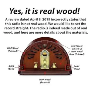 ClearClick Radio AMFM clásica estilo retro vintage con_5