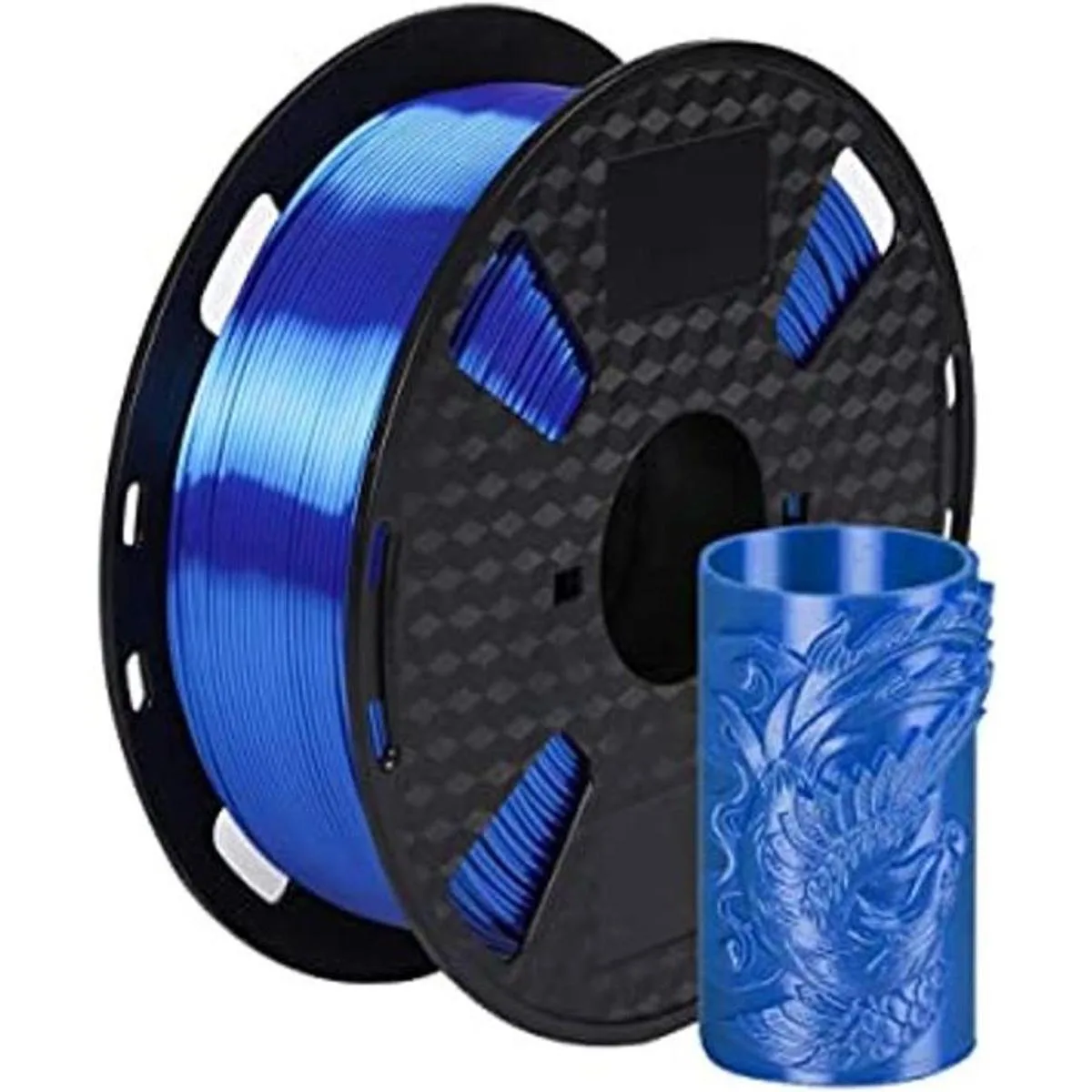 Filamento de impresión 3D PLA azul brillante de seda de_1