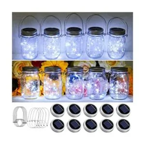 Paquete de 10 luces solares para tarros de masón 20 luces_1