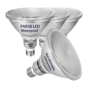 Reflector de vidrio PAR38 blanco cálido LED bombilla