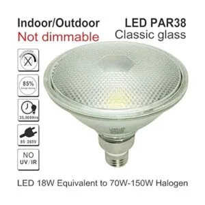 Reflector de vidrio PAR38 blanco cálido LED bombilla