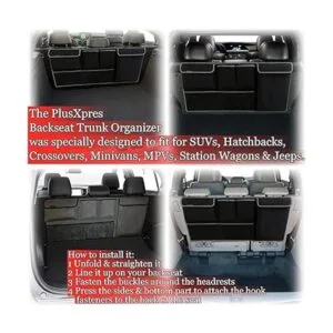 Organizador de maletero para asiento trasero de coche