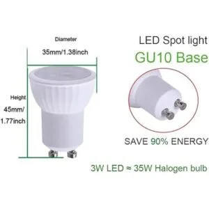 Bombilla halógena MR11 GU10 de 1.378 in LED 3 W_4