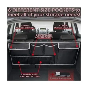 Organizador de maletero para asiento trasero de coche