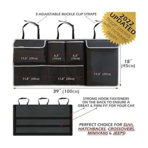 Organizador de maletero para asiento trasero de coche