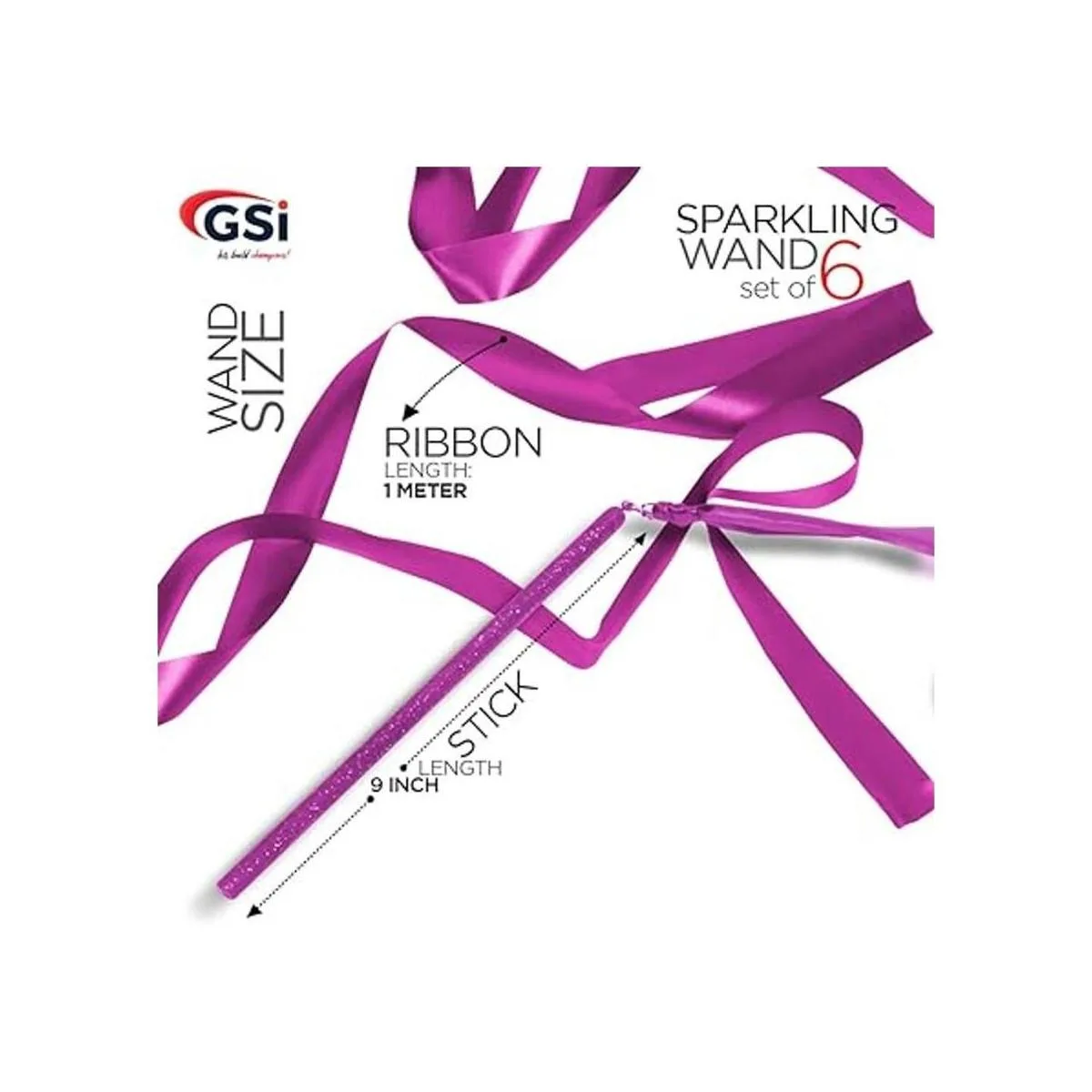 GSI Varitas de cinta de gimnasia multicolor 6 unidades_3